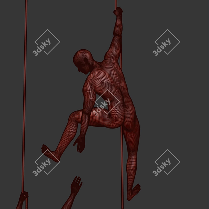 Classic Man Sculpture Model in 3D 3D model image 4