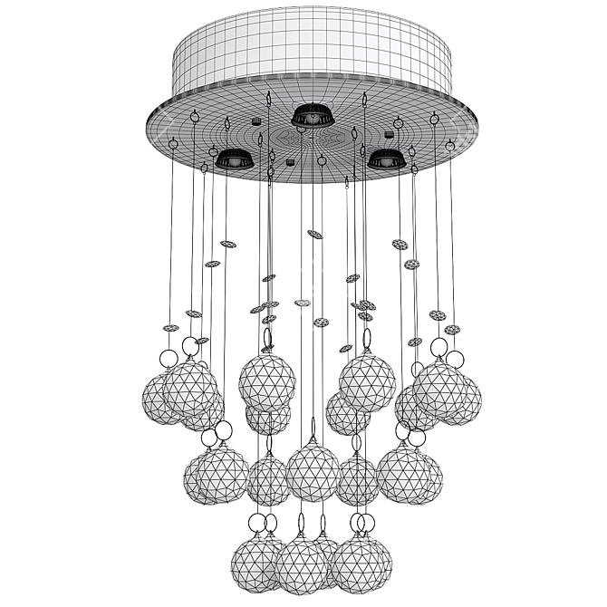 Elegant Crystal Ball Chandelier Light 3D model image 2