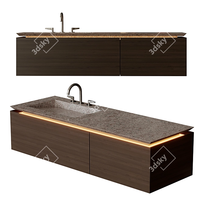 Modern Evoline Totem Bathroom Vanity 3D model image 1