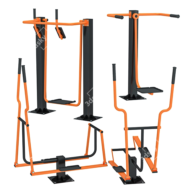 Outdoor Fitness Equipment Set 3D model image 1