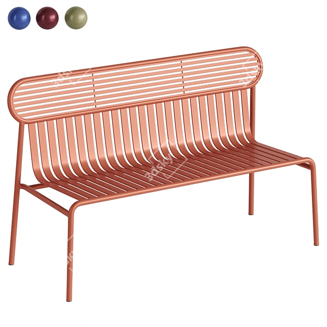 Outdoor Bench Week-end Petite Friture 3D model image 1