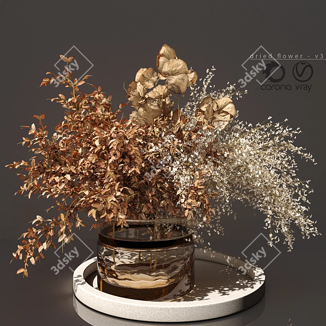 Artisanal Dried Flowers Collection 3D model image 1