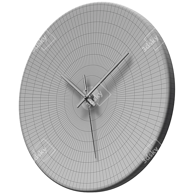 Minimalist Black Wall Clock 3D model image 6