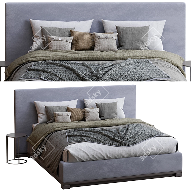 Bauci Ovidi Bed: Modern Elegance 3D model image 1