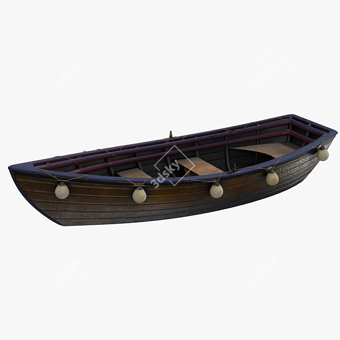 Vintage Fishing Boat Model Kit 3D model image 1