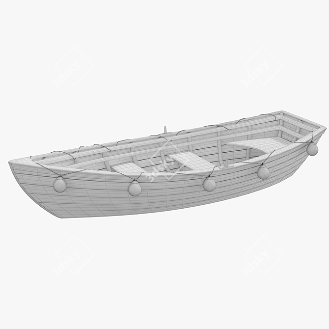 Vintage Fishing Boat Model Kit 3D model image 5