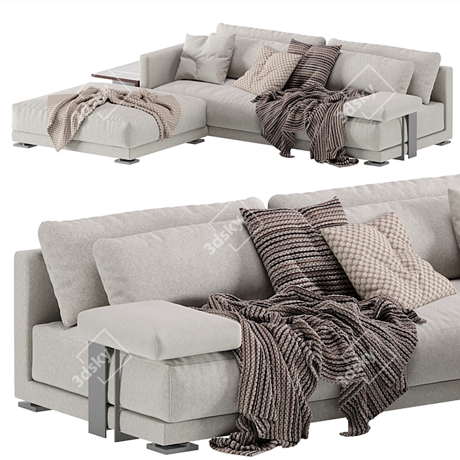 Elegant Poliform Bristol Sofa Set 3D model image 5