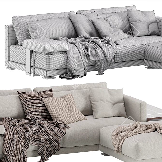 Elegant Poliform Bristol Sofa Set 3D model image 7