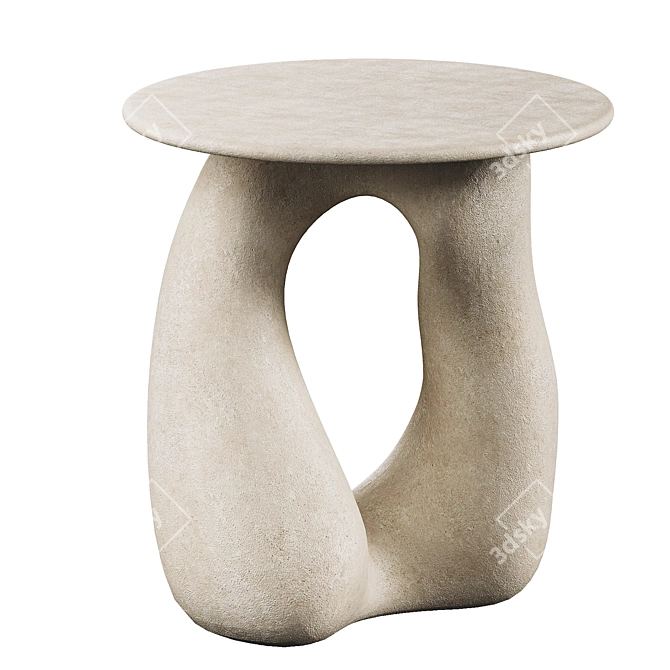 Handsculpted Sandstone Gabrielle Side Table 3D model image 1