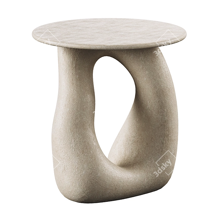 Handsculpted Sandstone Gabrielle Side Table 3D model image 2