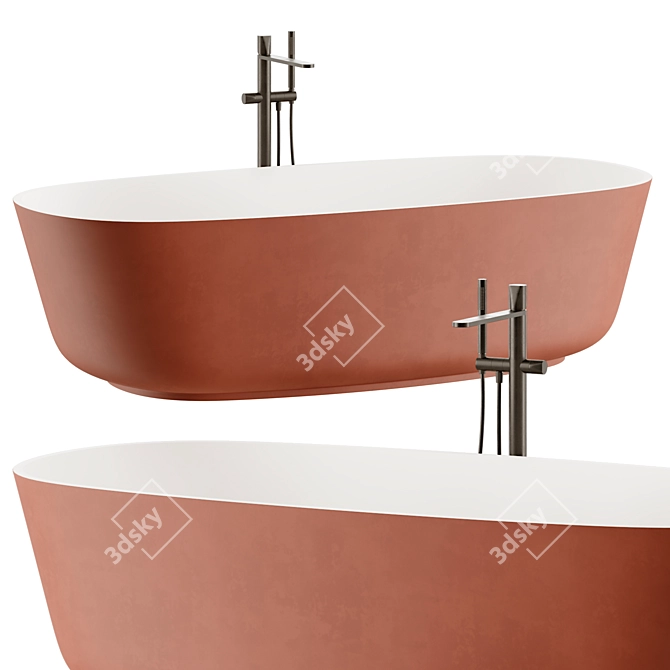 Flumood Colorful Baia Bathtub 3D model image 1