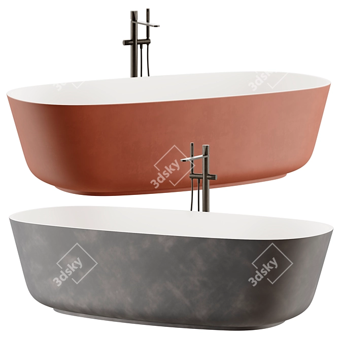 Flumood Colorful Baia Bathtub 3D model image 2