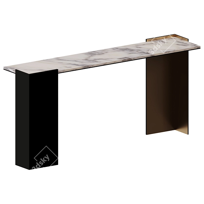 Elegant Marble Top Console Table 3D model image 1