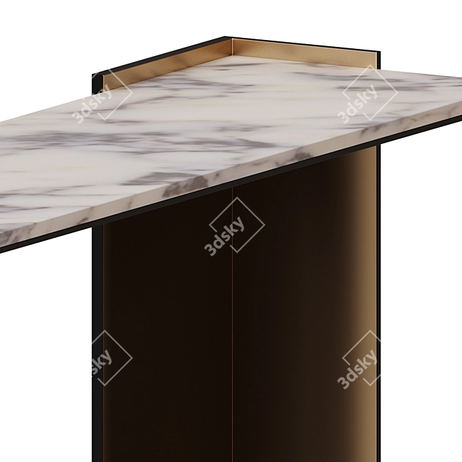 Elegant Marble Top Console Table 3D model image 4