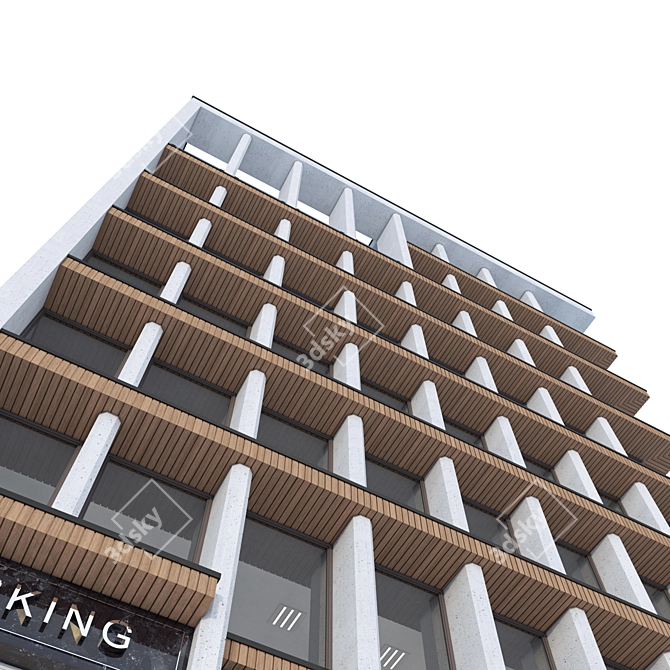 Modern Office Building Exterior Model 3D model image 2