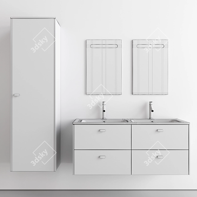 Duravit Brioso Bathroom Furniture Set 3D model image 4