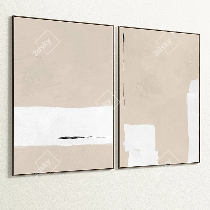 Dual Plaster Photo Frame, Interior Décor 3D model image 4