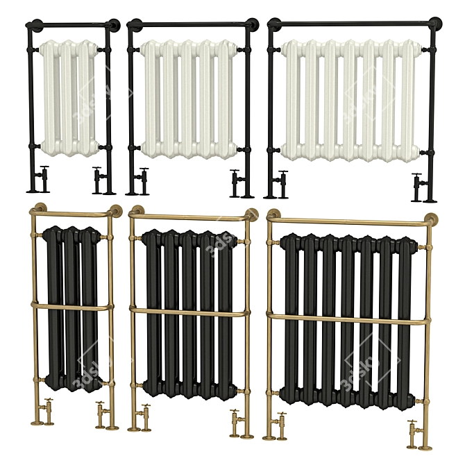 Sleek Towel Radiator 3D model image 4