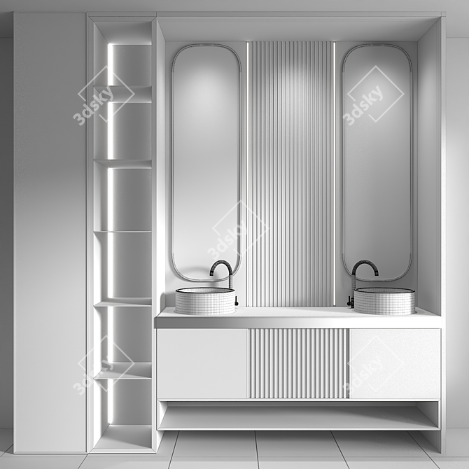 Modern Bathroom Furniture Set 3D model image 6