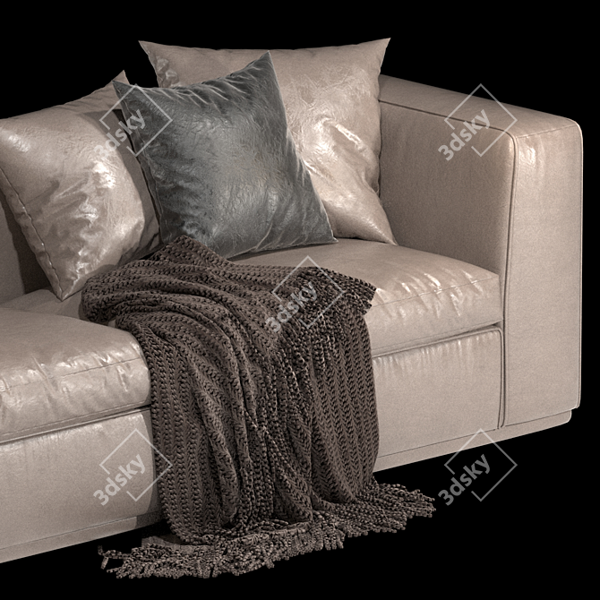 Minotti Powell Modular Sofa 3D model image 4