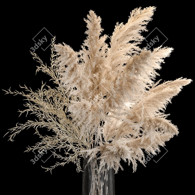 White Pampas Grass Bouquet 3D model image 3