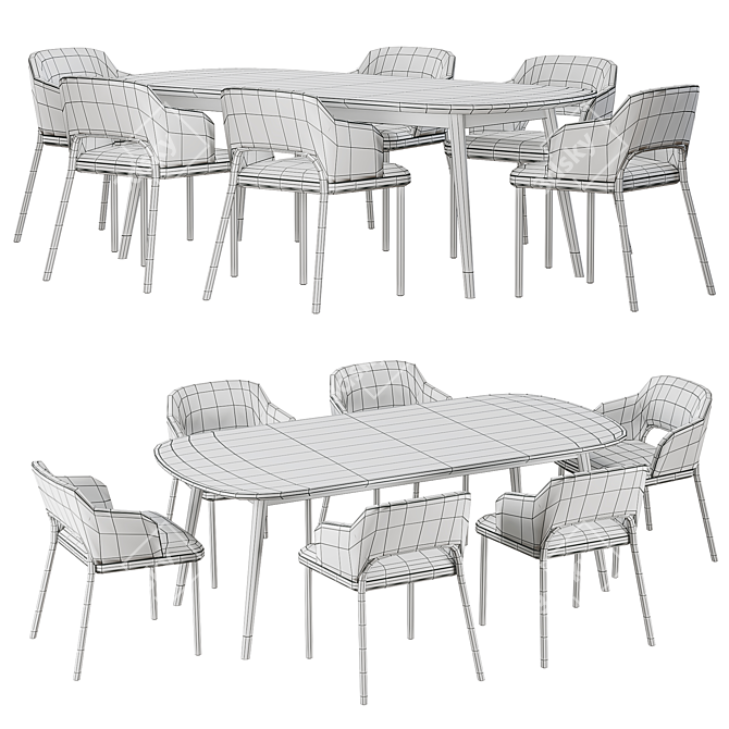 Vintage Thonet 520 2 Table 3D model image 4