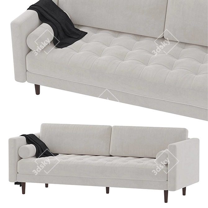 Elegant Luca Sofa: Timeless Comfort 3D model image 4