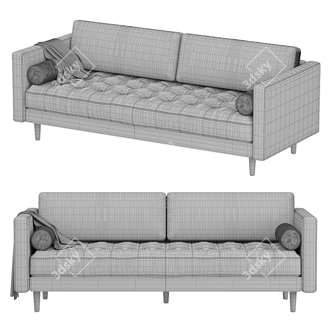 Elegant Luca Sofa: Timeless Comfort 3D model image 6