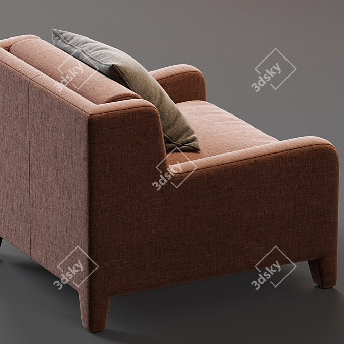 Vintage 40s Style Alma Armchair 3D model image 6