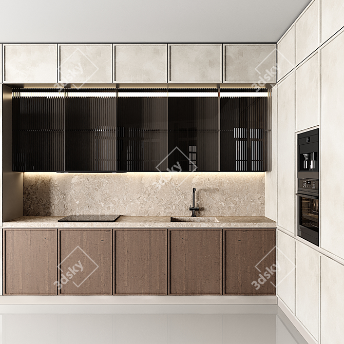 Modern Kitchen Model Set with Textures 3D model image 2