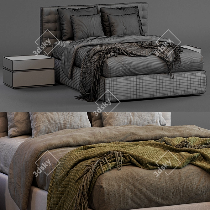 Modern Md_House_Bed_Style 3D model image 6