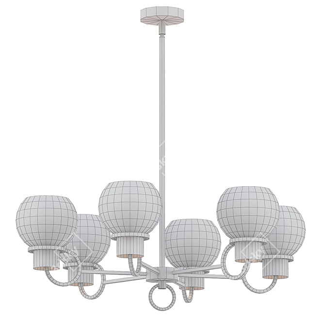 Elegant Rosemont Small Chandelier 3D model image 2