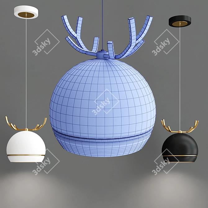 Elegant LED Metal Pendant Light 3D model image 3