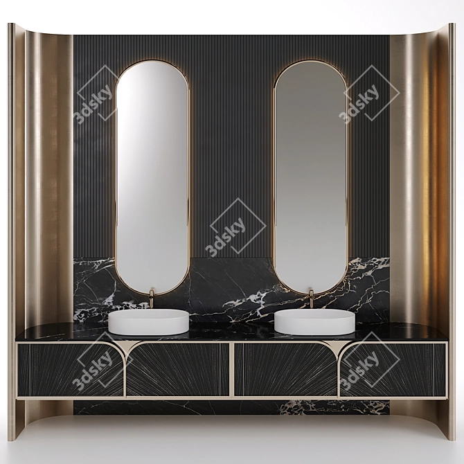 Elegant Bathroom Set - 3D Collection 3D model image 1