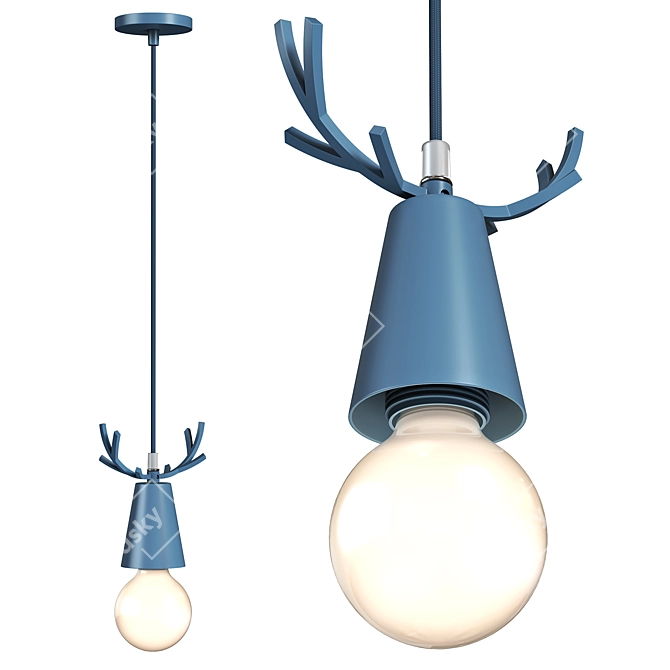 Deer One Pendant Lamps, Colorful 3D model image 2