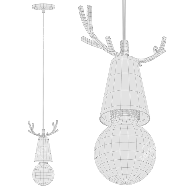 Deer One Pendant Lamps, Colorful 3D model image 4