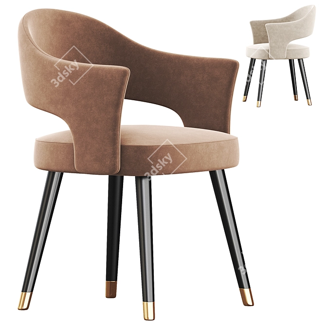 Sleek 2017 Modern Dining Chair 3D model image 1