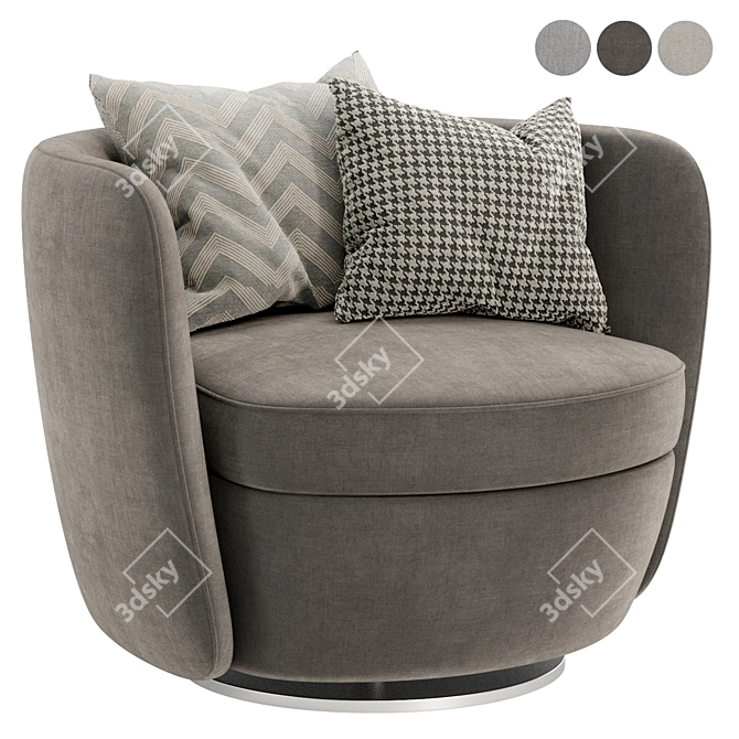 Luxury Comfort Swivel Armchair 3D model image 2