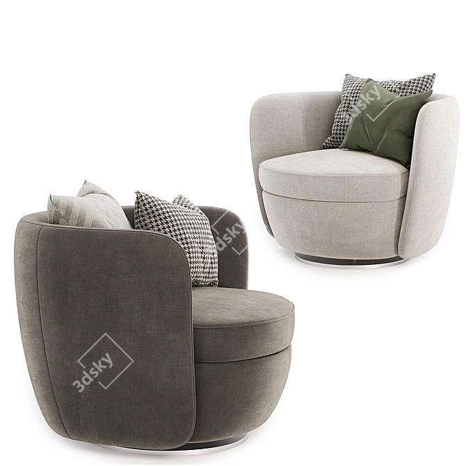 Luxury Comfort Swivel Armchair 3D model image 4