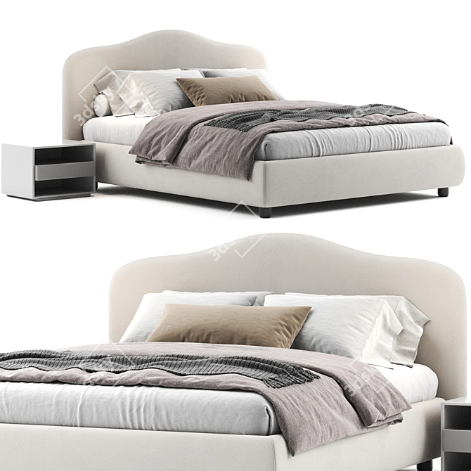 Elegant Twils Medea Bed 3D model image 1