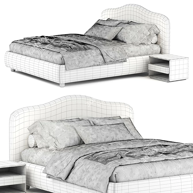 Elegant Twils Medea Bed 3D model image 4