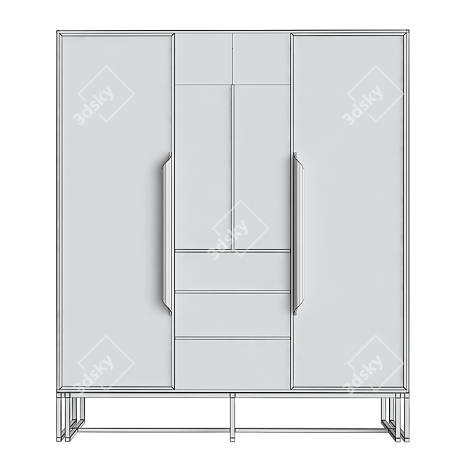 Italian Luxury Wardrobe Design 3D model image 3