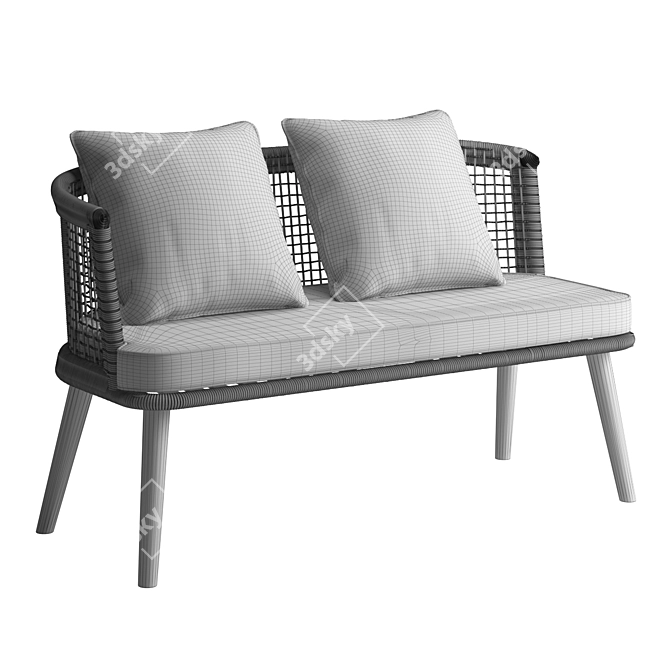 Cora Outdoor Loveseat Set 3D model image 5