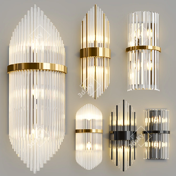 Modern Glass Sconce Lighting Collection 3D model image 7