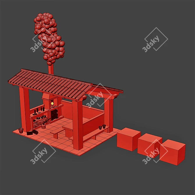 Gazebo BBQ Combo 2017 Kit 3D model image 14