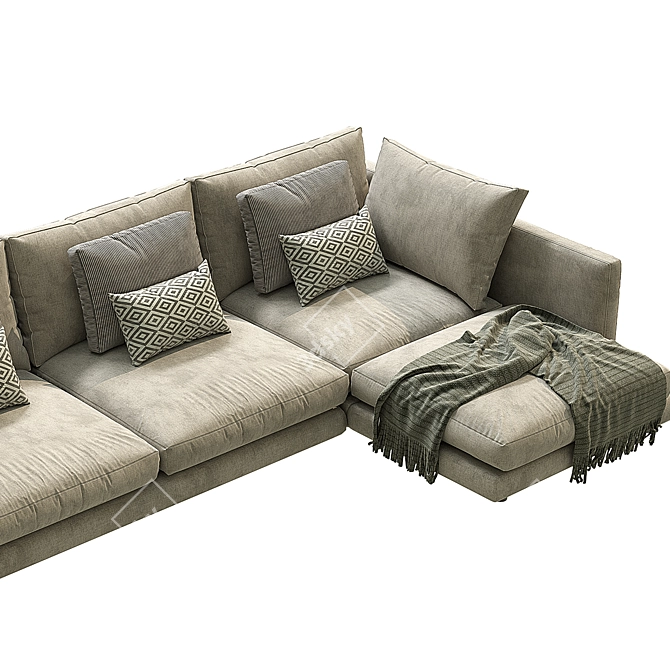 Stylish Long Island Sofa Model 3D model image 4