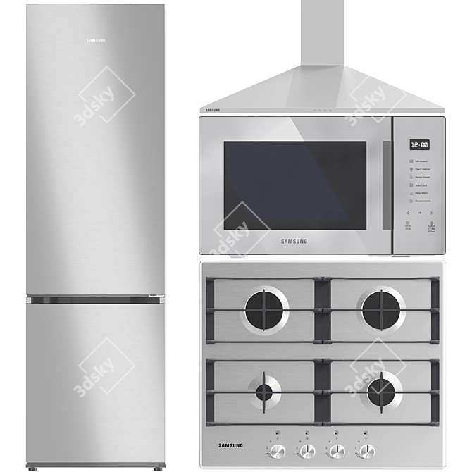 Samsung Kitchen Appliance Bundle 3D model image 1