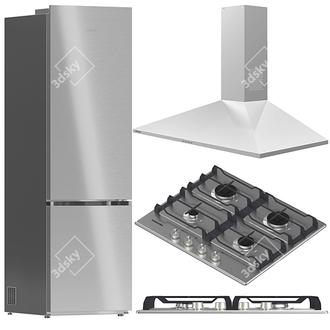 Samsung Kitchen Appliance Bundle 3D model image 4