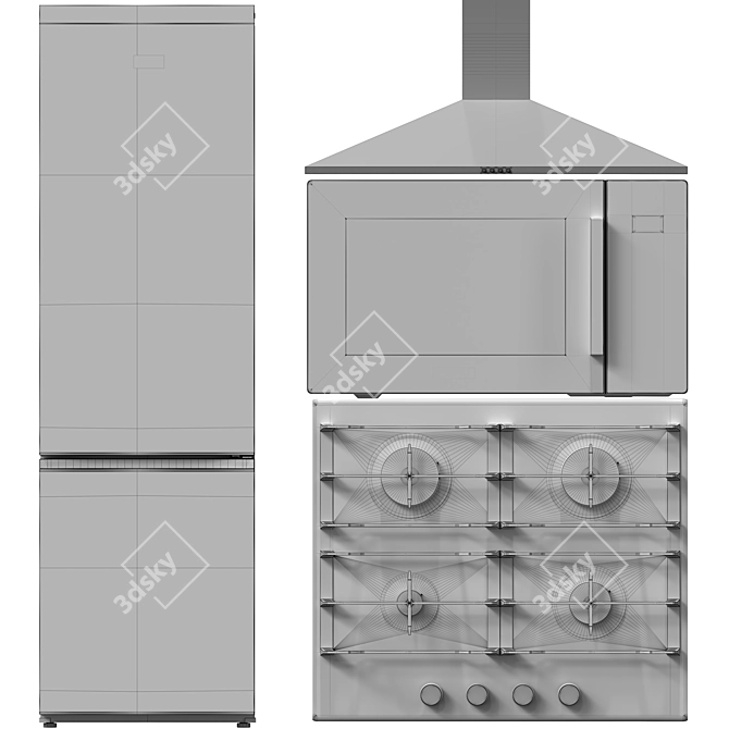 Samsung Kitchen Appliance Bundle 3D model image 5