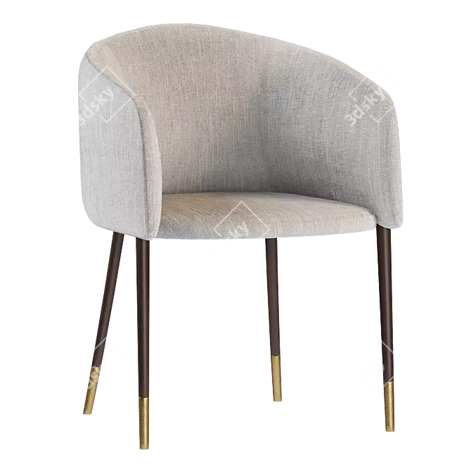  Asher Dining Armchair in Polo Club Toast 3D model image 1